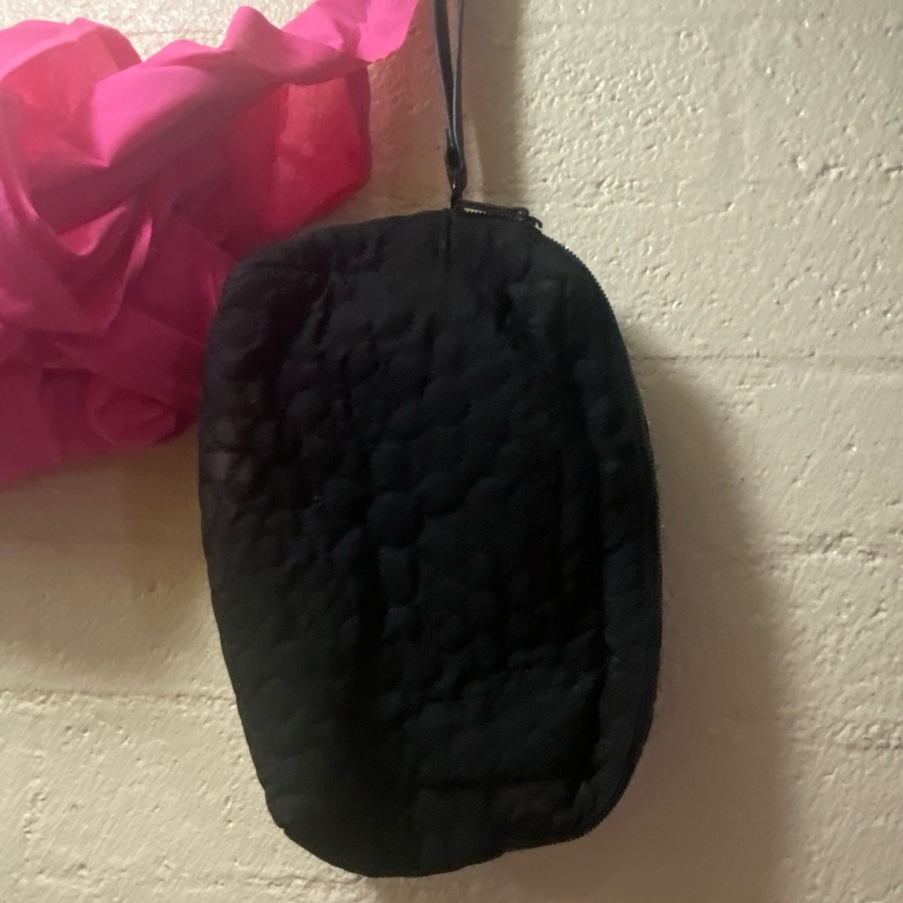 Betsey Johnson Black Quilted Cosmetic Bag